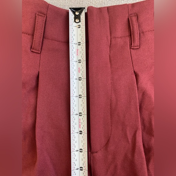 Free People- Calla Tailored Trousers Size 0 Maroon - Picture 9 of 12